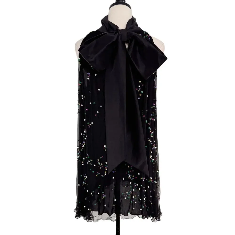 NWT Azeeza Atwood Sequin Dress Black Mini Cocktail Party Vegas LBD Size XS - Picture 6 of 12